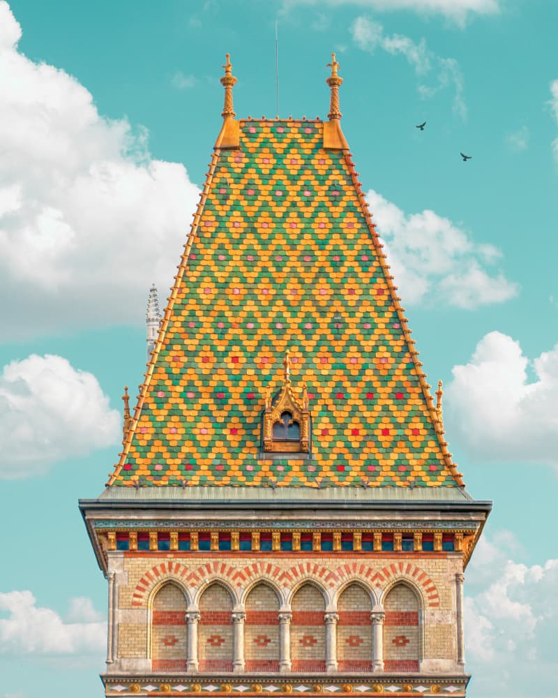 Vibrant Patterned Roof by Gabor Estefan — canvas wall art