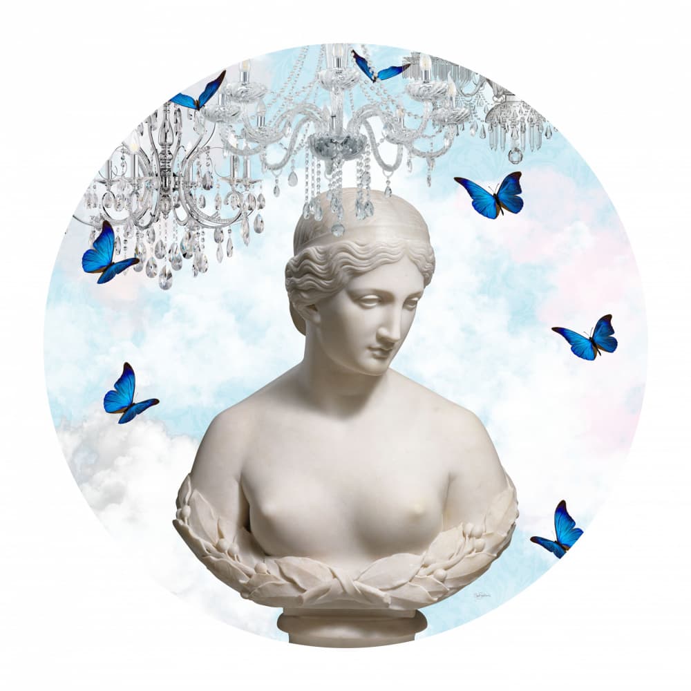 Dreamy Bust and Butterflies by Sue Skellern — canvas wall art