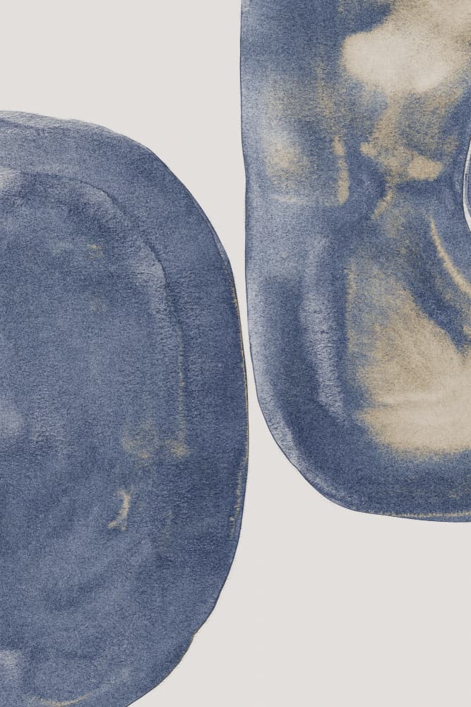 Modern Blue Shapes by Danushka Abeygoda — canvas wall art