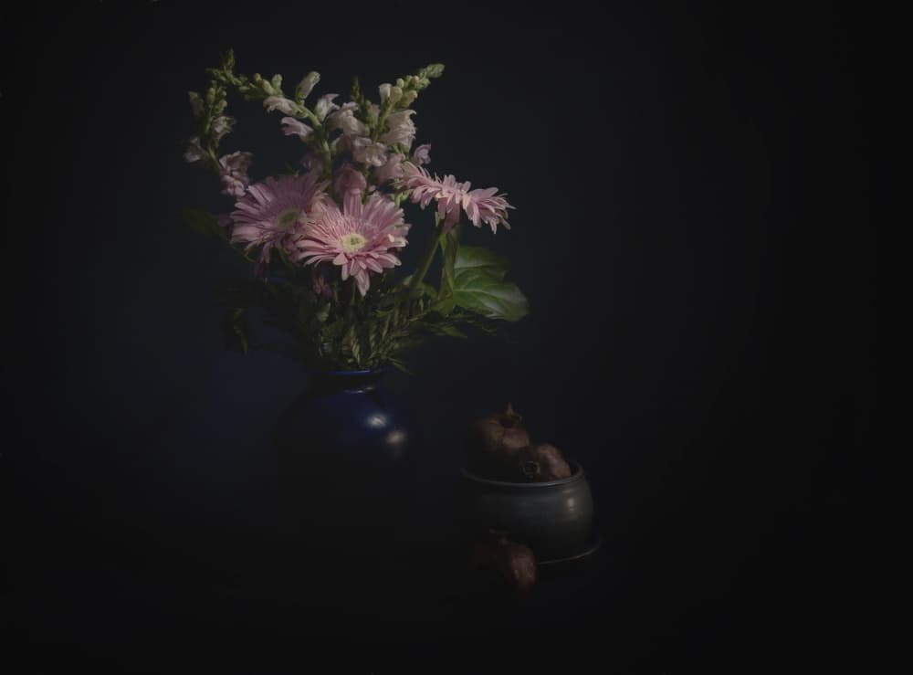 Dark Floral Still Life by John-Mei Zhong — canvas wall art