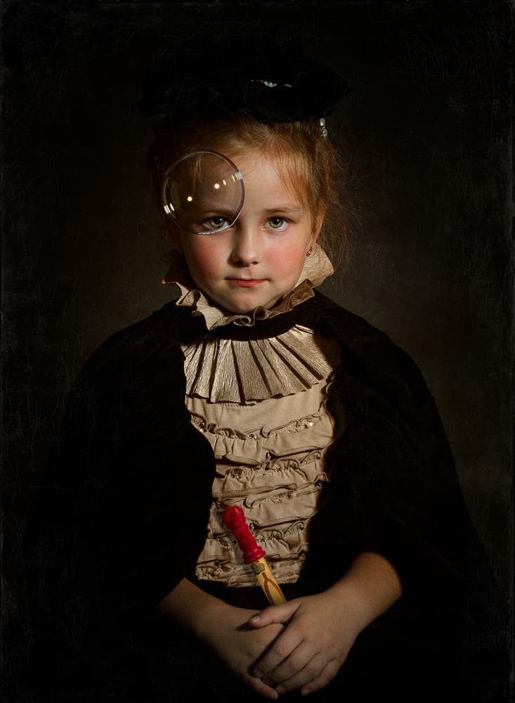 Old Master Bubble Girl by Svetlana Melik-Nubarova — canvas wall art