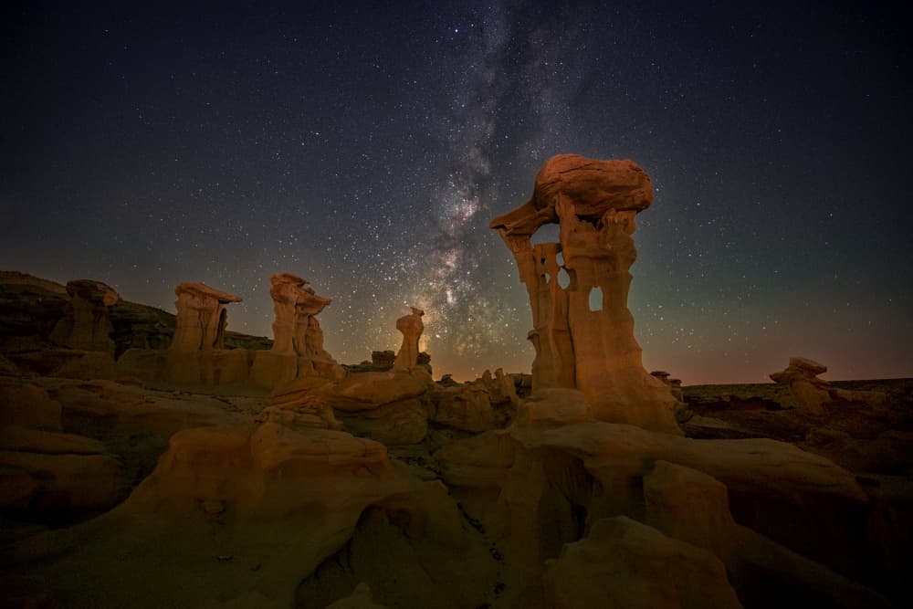 Milky Way Hoodoos Night by Siyu_Wei APA — canvas wall art