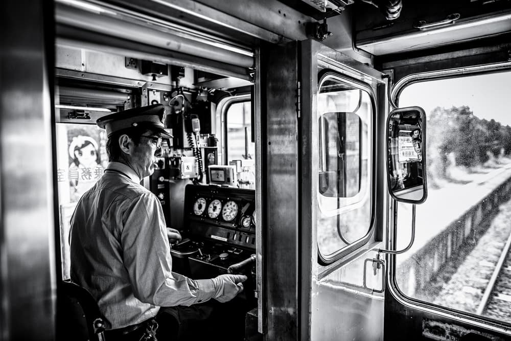 Japanese Train Driver by Marco Tagliarino — canvas wall art