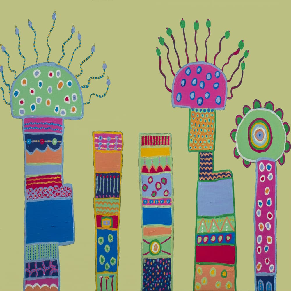 Whimsical Pattern Garden by Helen Joynson — canvas wall art