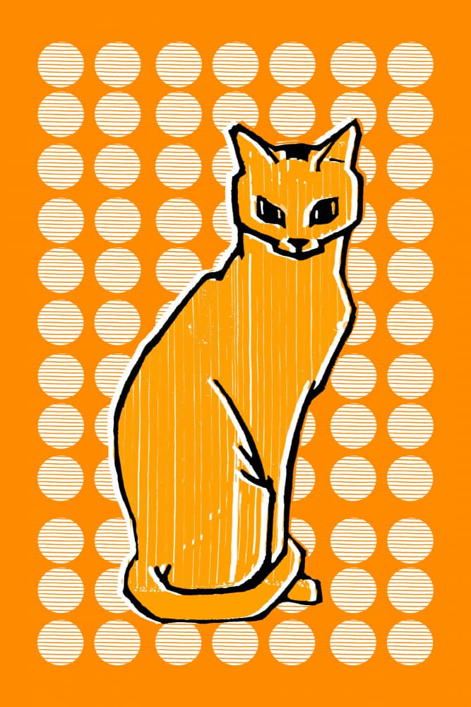 Bold Orange Cat Portrait by casa cartissi — canvas wall art