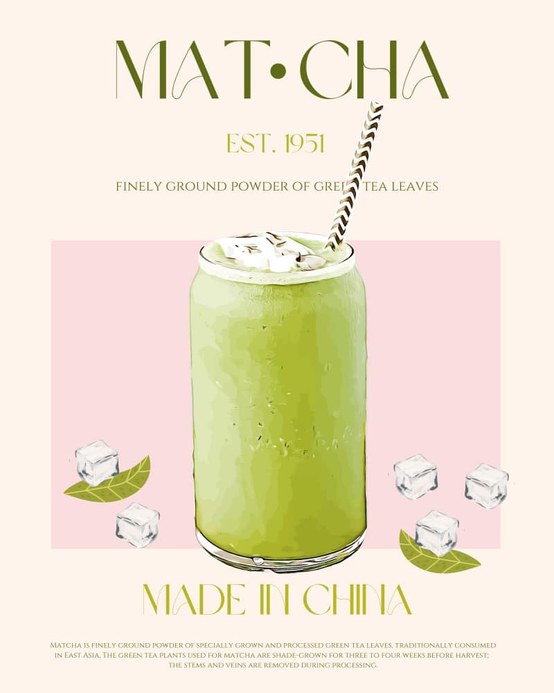 Refreshing Matcha Drink by Nazma Khokhar — canvas wall art