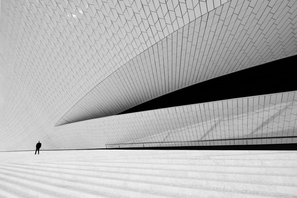 Lone Figure Modern Architecture by Florentinus Joseph — canvas wall art