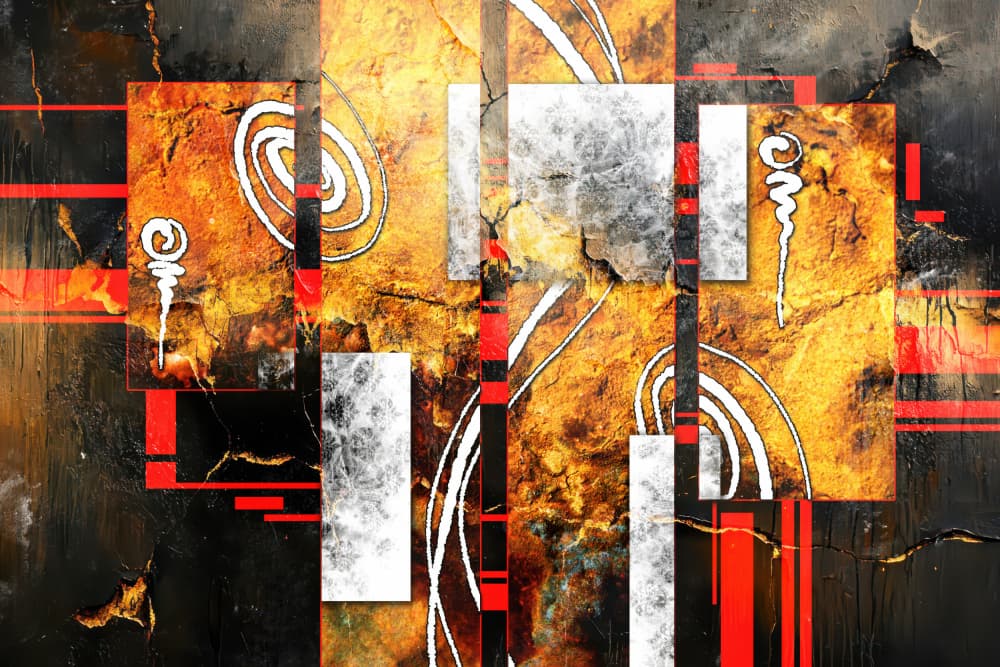 Dynamic Gold Black Abstract by Rafal Kulik — canvas wall art