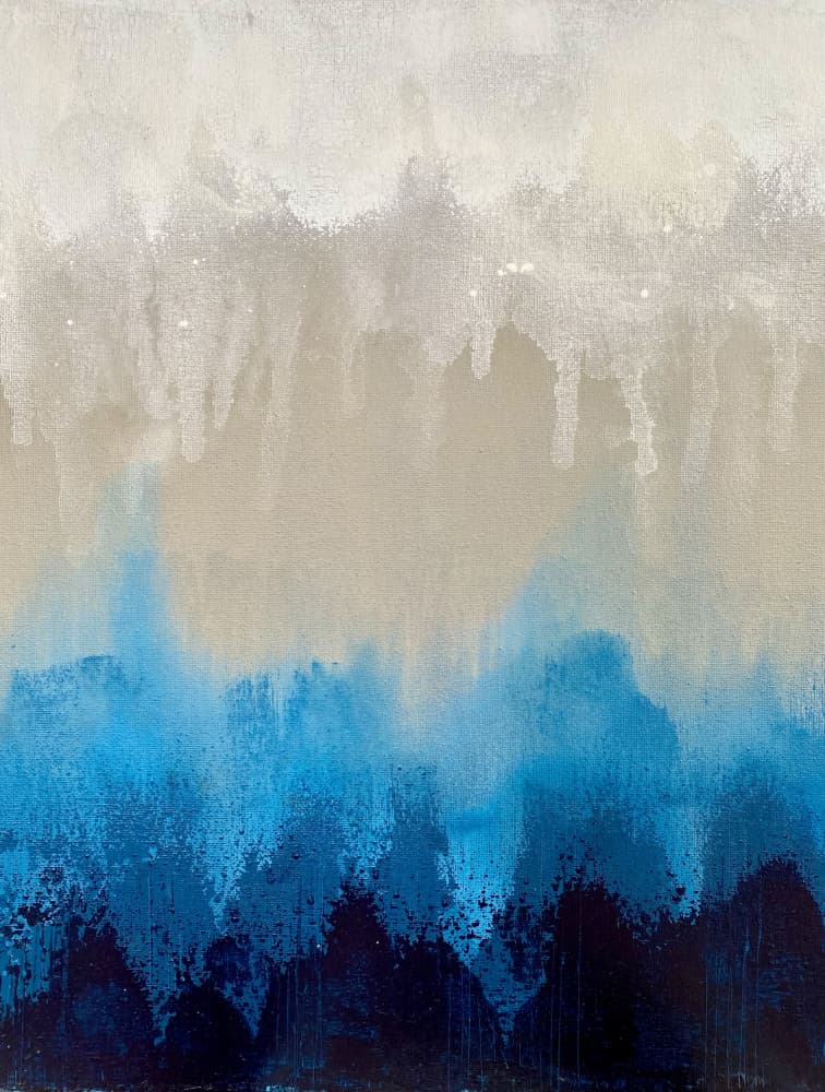Flowing Indigo Layers by Berit Pihl — canvas wall art