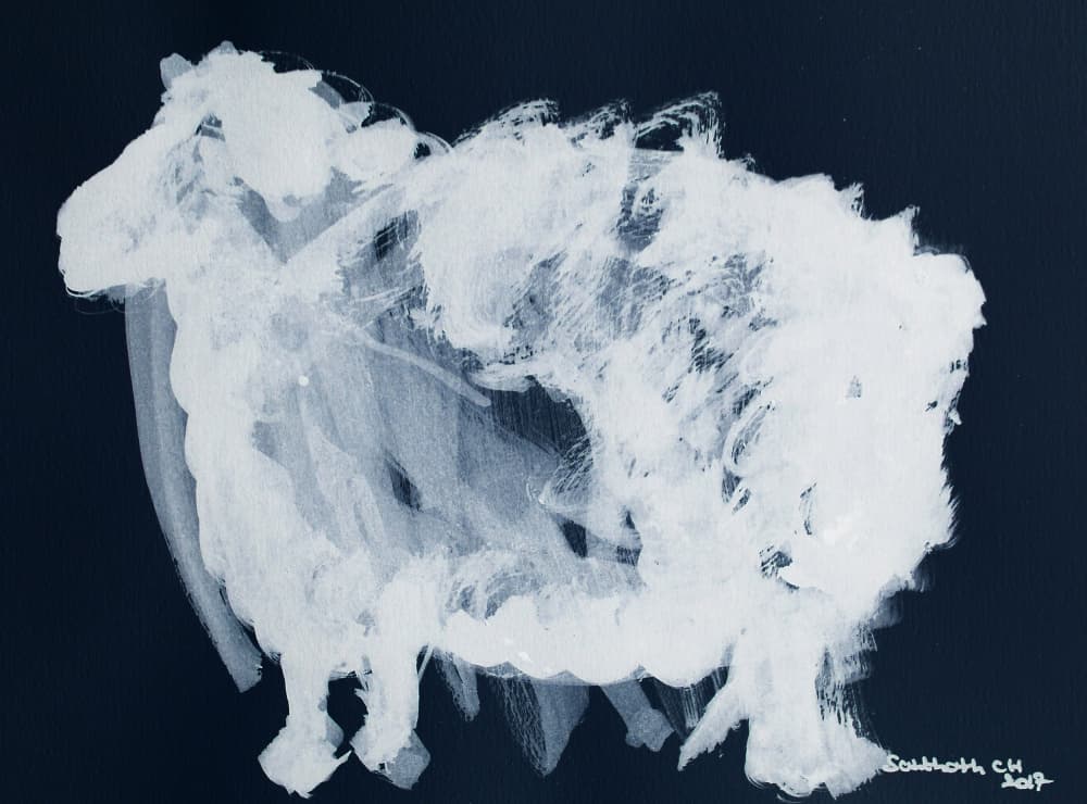 Abstract White Sheep by Santhosh ch — canvas wall art