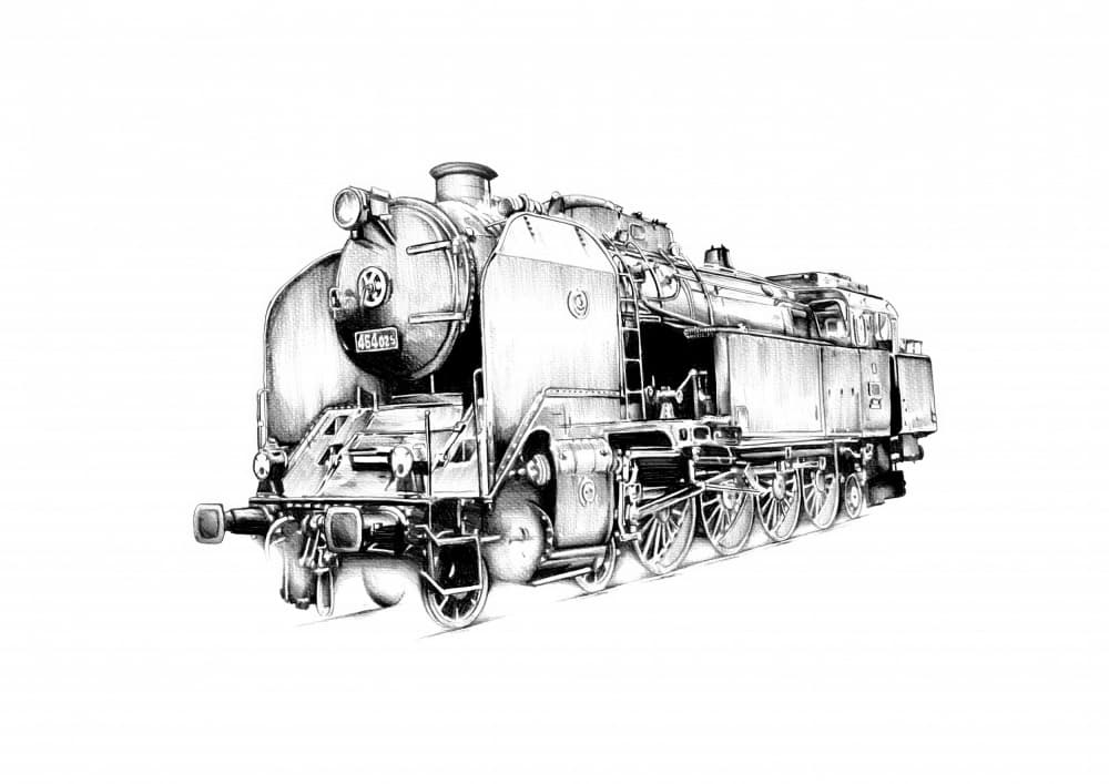 Vintage Steam Locomotive by Kulik — canvas wall art
