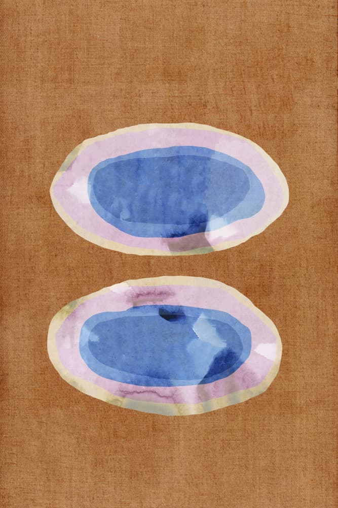 Blue Pink Abstract Shapes by cartissi — canvas wall art