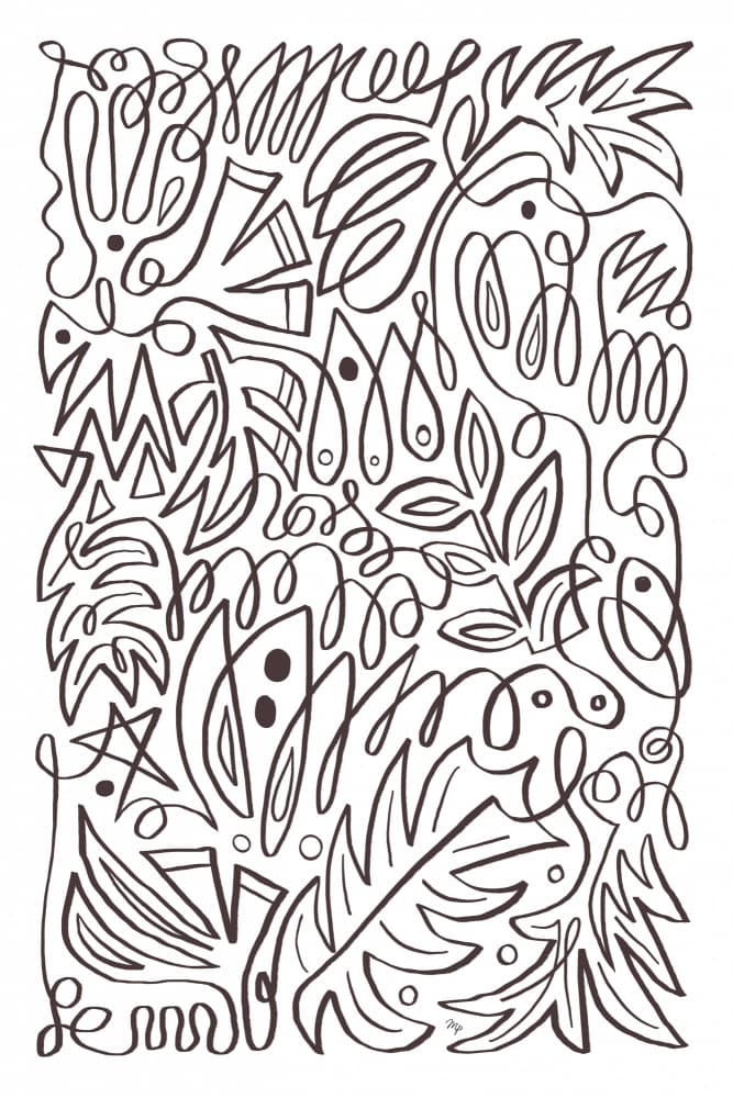 Organic Line Flow by Martina — canvas wall art