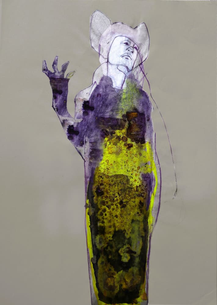 Mysterious Purple Figure by Doris Schmitz — canvas wall art