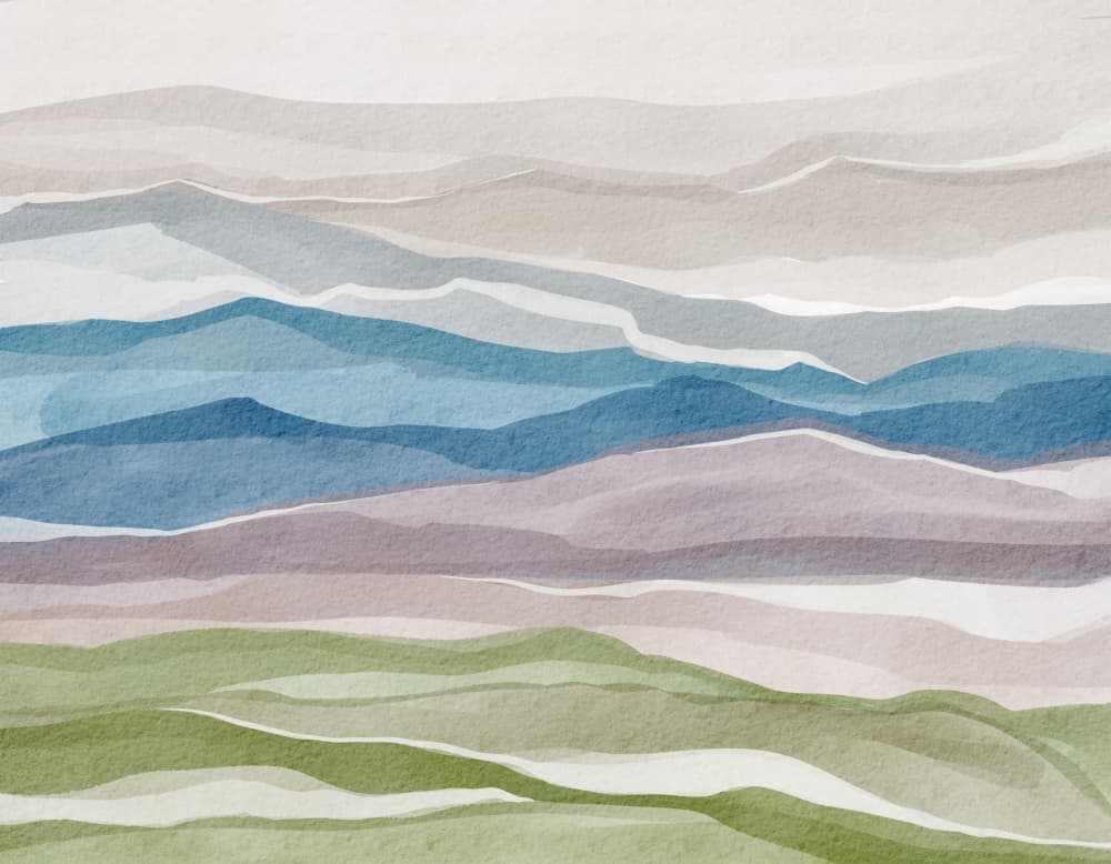 Abstract Watercolor Mountains by Nikita Jariwala — canvas wall art