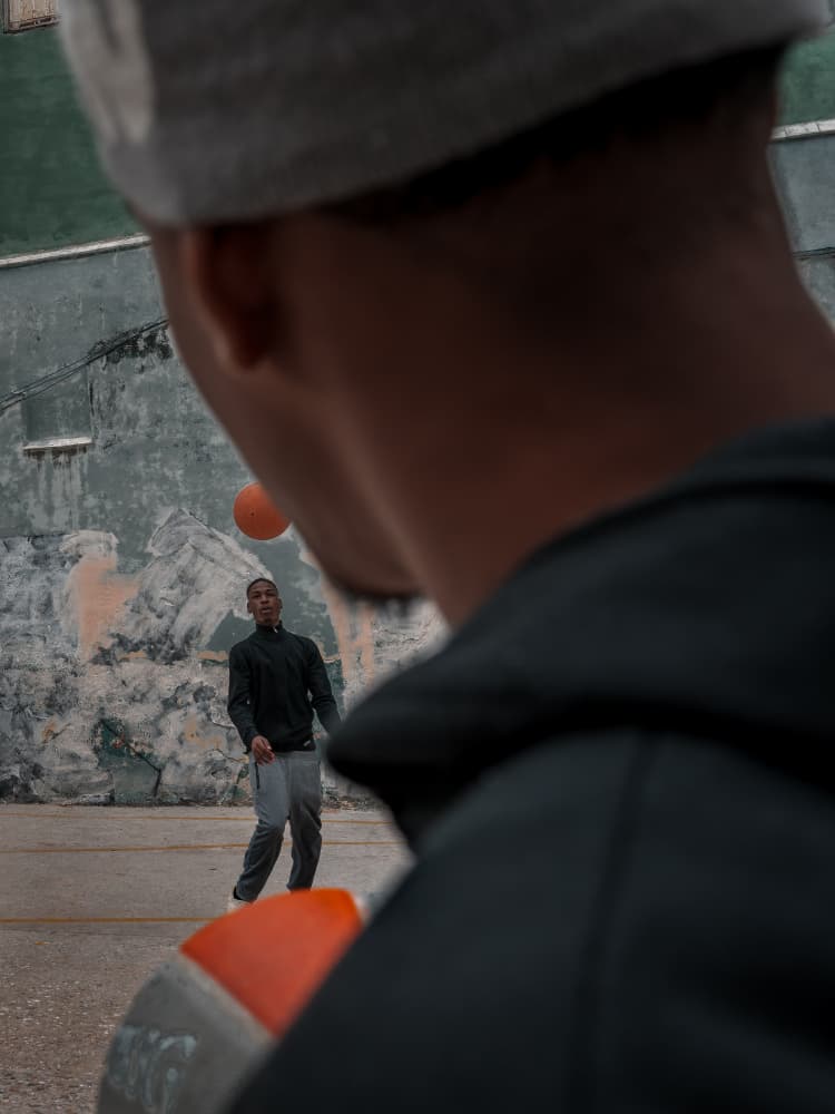 Urban Basketball Game by Andy Bauer — canvas wall art