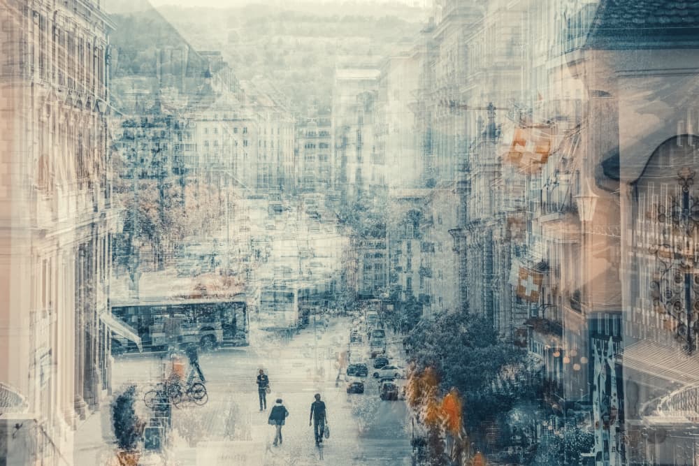 Ethereal City Scene by Cindy Liu — canvas wall art