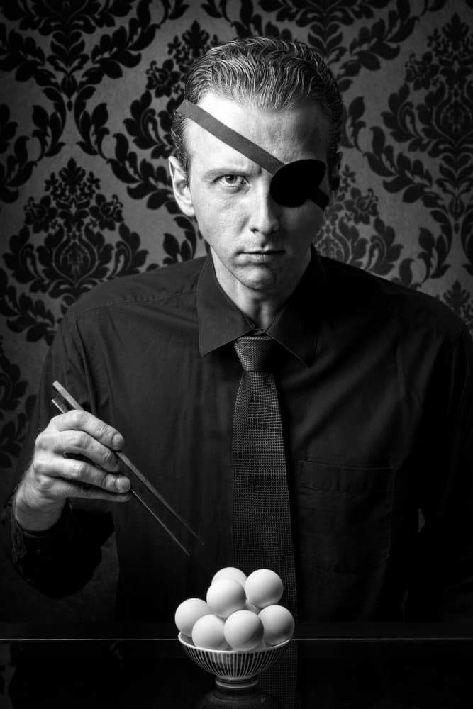 Serious Eyepatch Man by Christophe Kiciak — canvas wall art