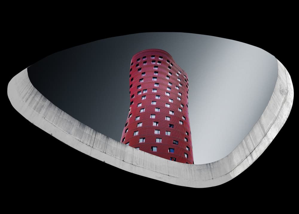Striking Red Architecture by Jorge Pimenta — canvas wall art