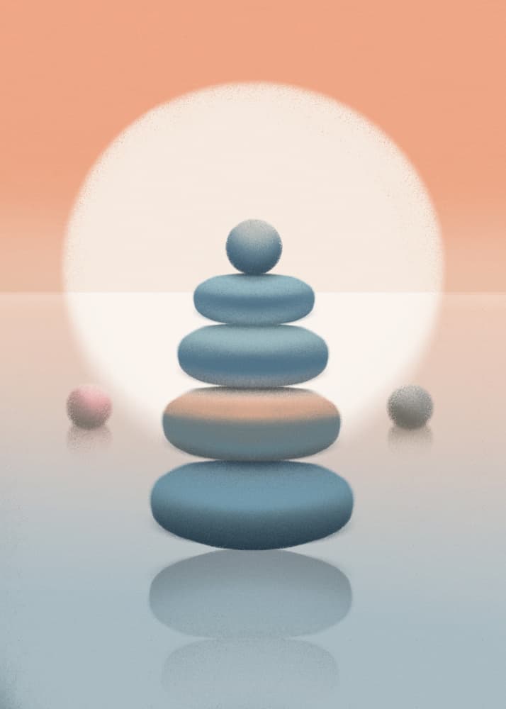 Zen Stones at Sunset by Fadil Roze — canvas wall art