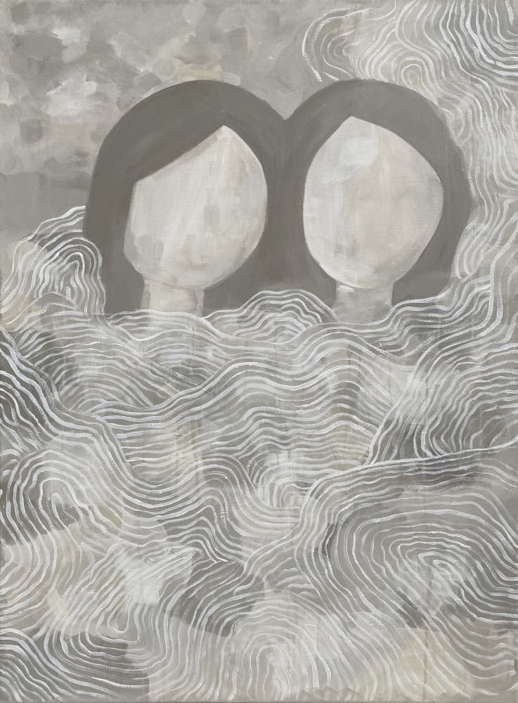 Muted Wavy Figures by Emma Sandgren — canvas wall art