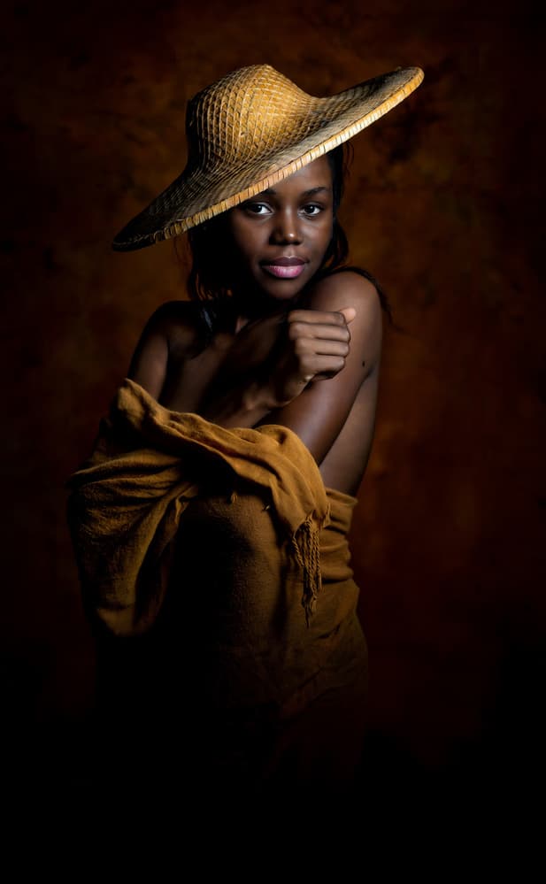 Sensual Straw Hat Portrait by Derek Galon MA FRPS FOPS — canvas wall art