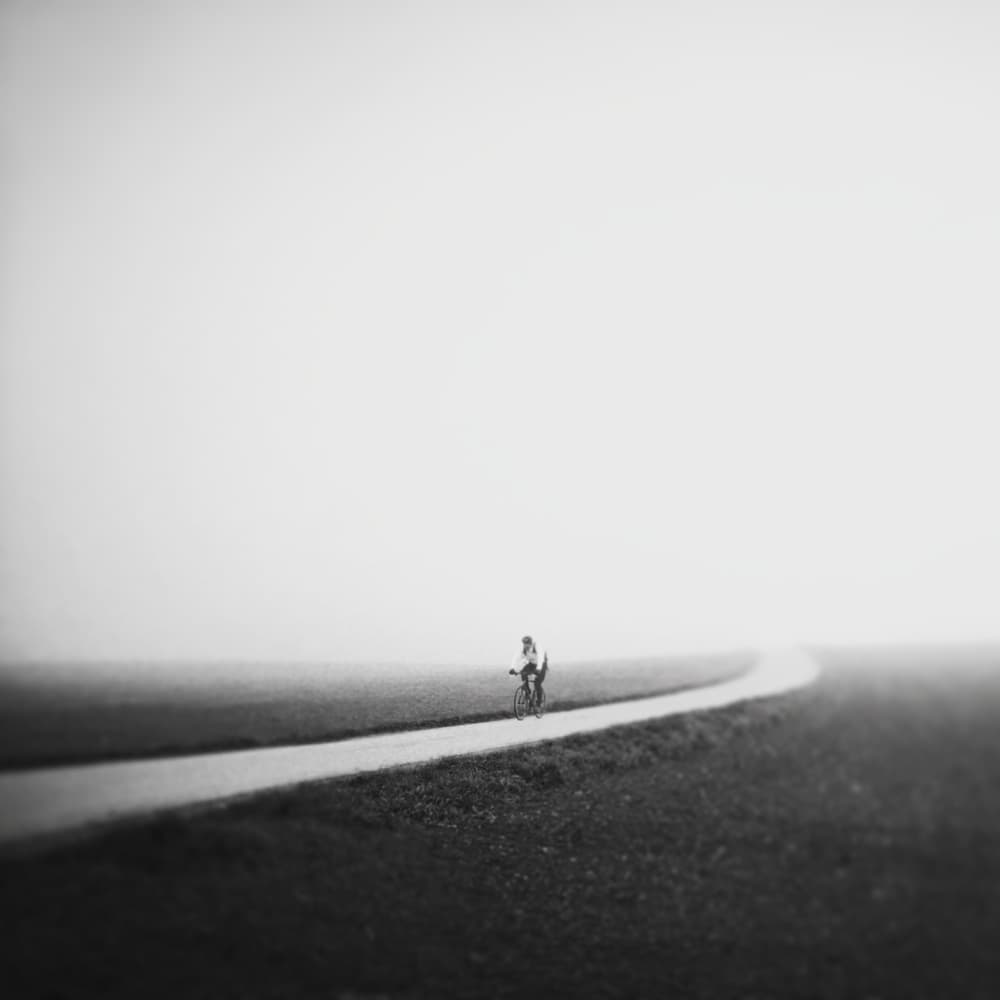 Solitary Ride Through Mist by Renate Wasinger — canvas wall art