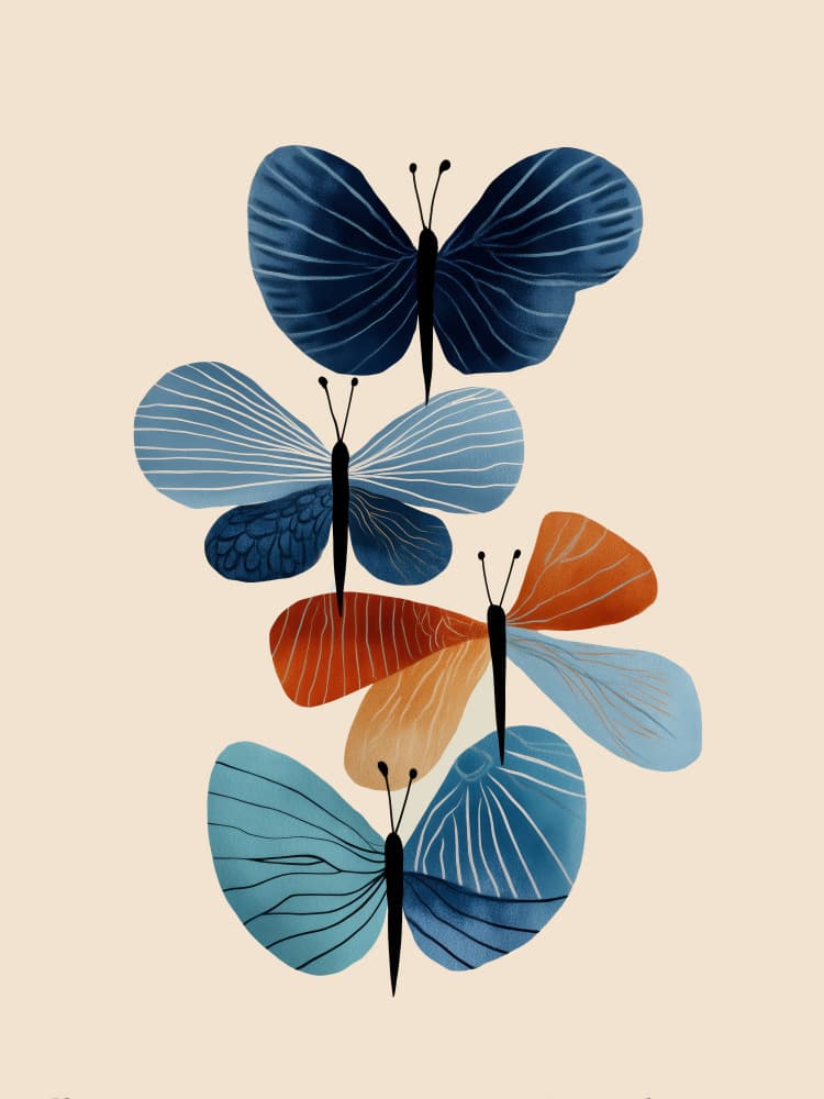 Modern Butterfly Stack by City Art — canvas wall art