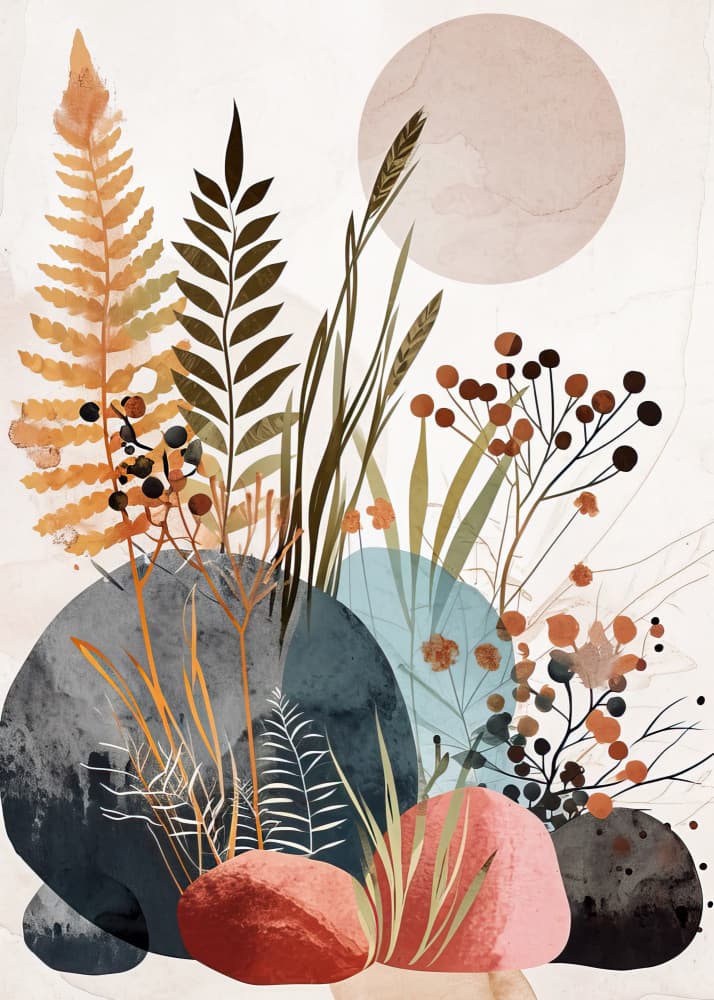 Warm Desert Botanicals by Justyna Jaszke — canvas wall art