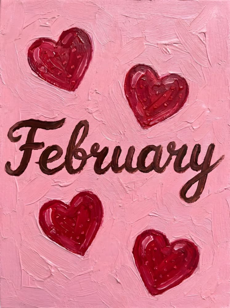February Hearts by HUGO — canvas wall art