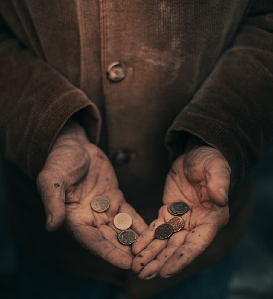 Worn Hands and Coins by Koki Jovanovic — canvas wall art