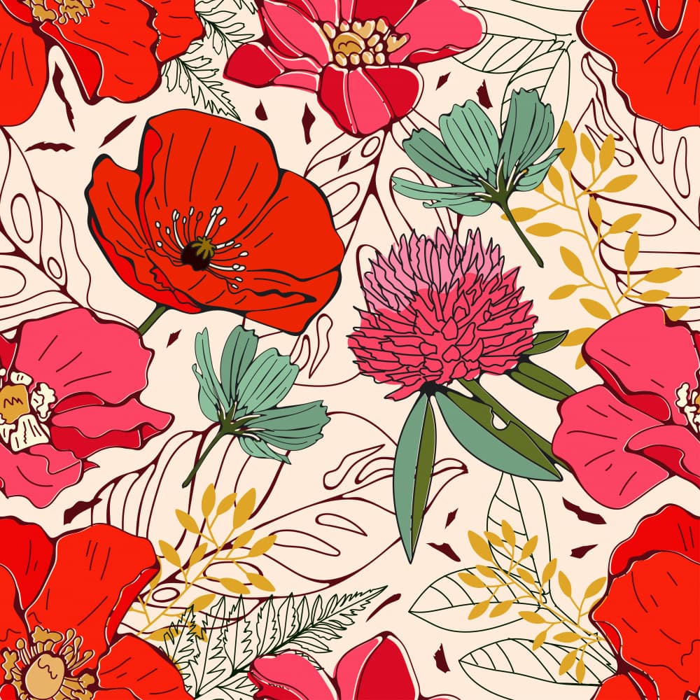 Vibrant Floral Garden by Olga Galeeva — canvas wall art