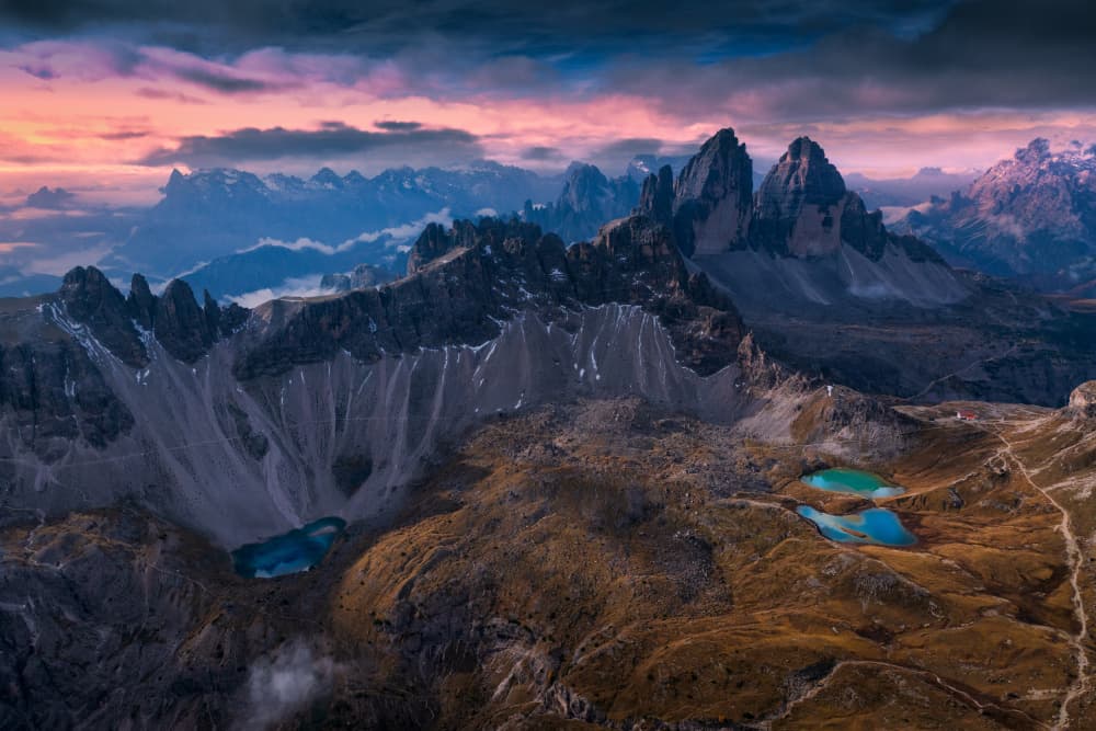 Majestic Mountain Lakes Sunset by Songlin Xu — canvas wall art