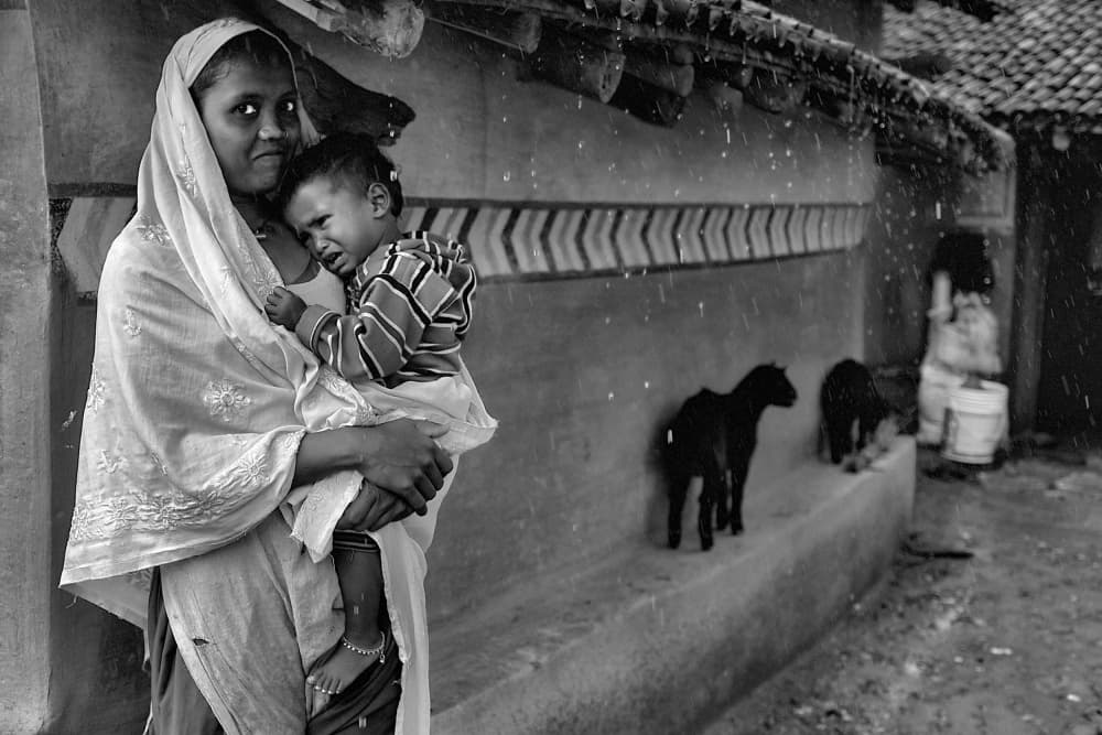 Indian Mother's Embrace by Avishek Das — canvas wall art