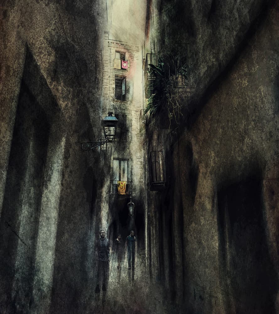 Mysterious Narrow Alley by Jan van der Linden — canvas wall art