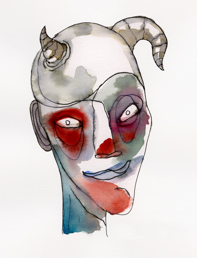 Horned Whimsical Portrait by Wildemar Doomgriever — canvas wall art