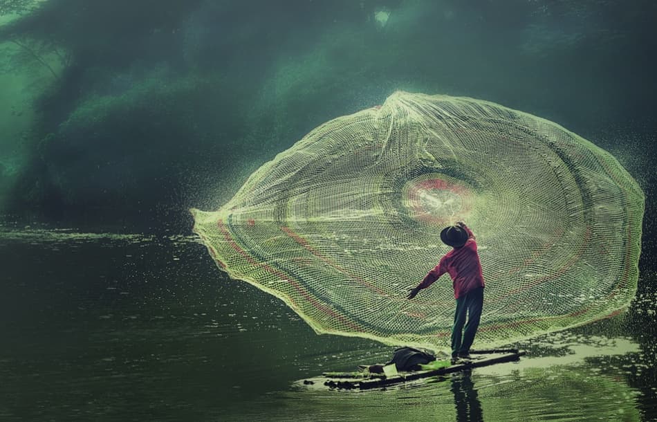 Fisherman's Cast by hardibudi — canvas wall art