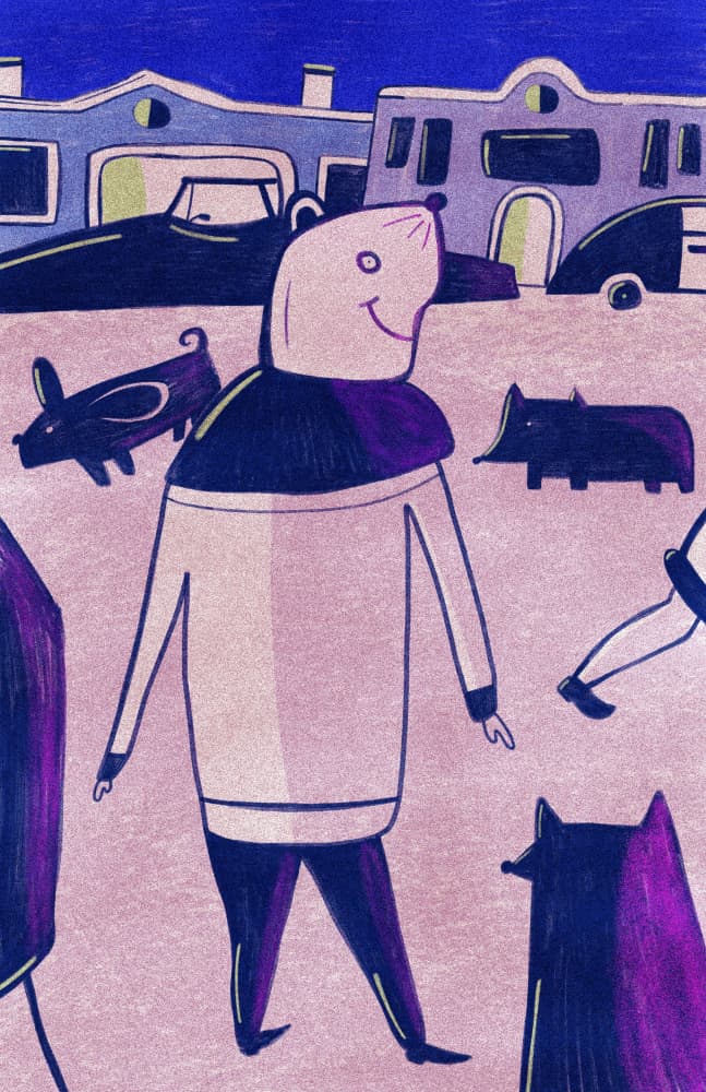 Friendly Creature Night Walk by Elli’s illustrations — canvas wall art