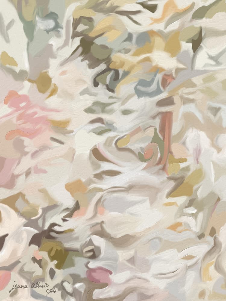 Soft Blush Floral Abstract by Jenna Alheit — canvas wall art