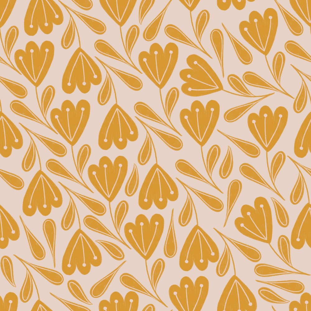 Stylized Golden Flowers by Menina Lisboa — canvas wall art