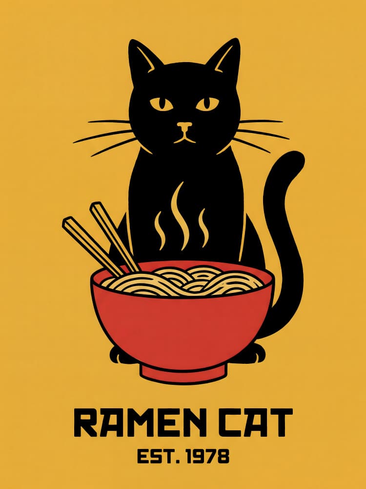 Ramen Cat by Andreas Magnusson — canvas wall art