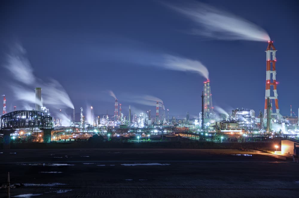 Industrial Night Glow by Tomoshi Hara — canvas wall art