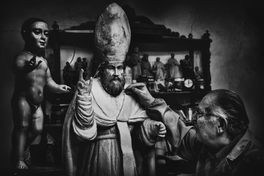 Artisan and Holy Figures by Antonio Grambone — canvas wall art