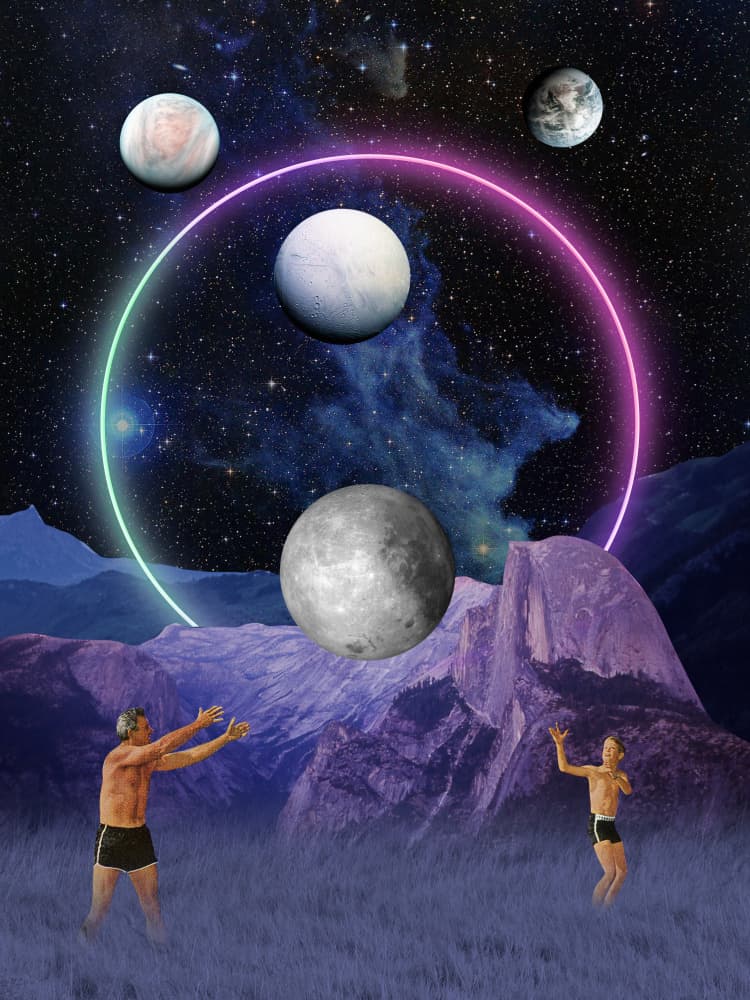 Cosmic Catch Over Half Dome by Marja van den Hurk — canvas wall art