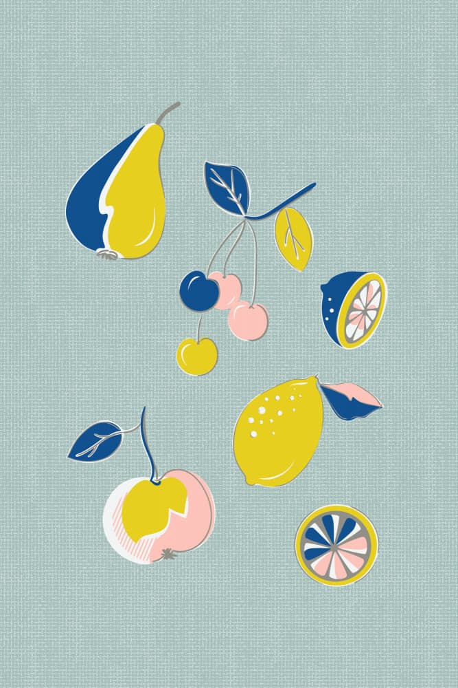 Colorful Modern Fruits by Alexandra Weise — canvas wall art