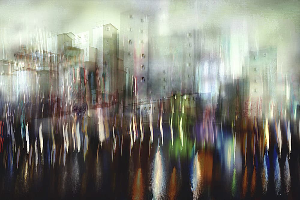 Blurred City Reflections by Christina Sillèn — canvas wall art