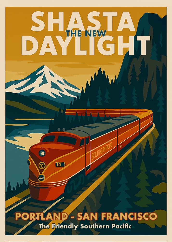 Scenic Mountain Train Journey by Osvaldo Russo — canvas wall art