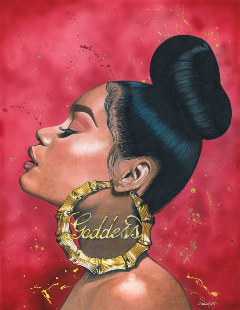 Goddess Bamboo Hoops by Manasseh Johnson Sr. — canvas wall art