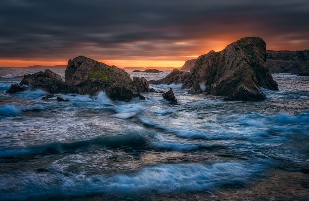 Dramatic Coastal Sunset by Ben.C.L — canvas wall art