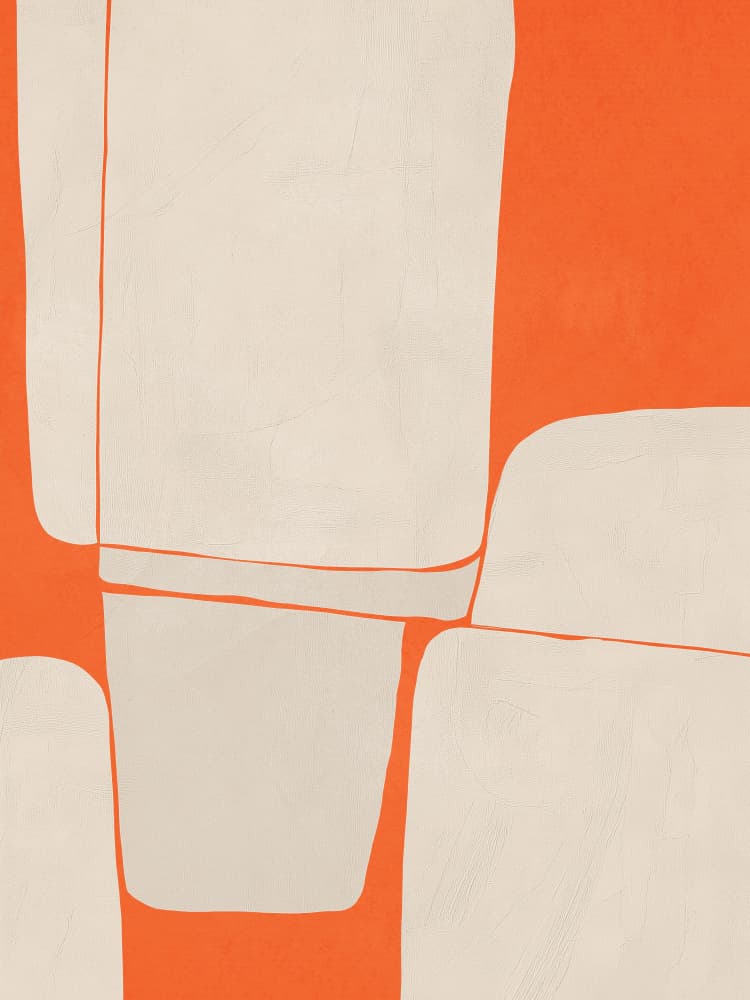 Geometric Orange Blocks by Flow Line — canvas wall art